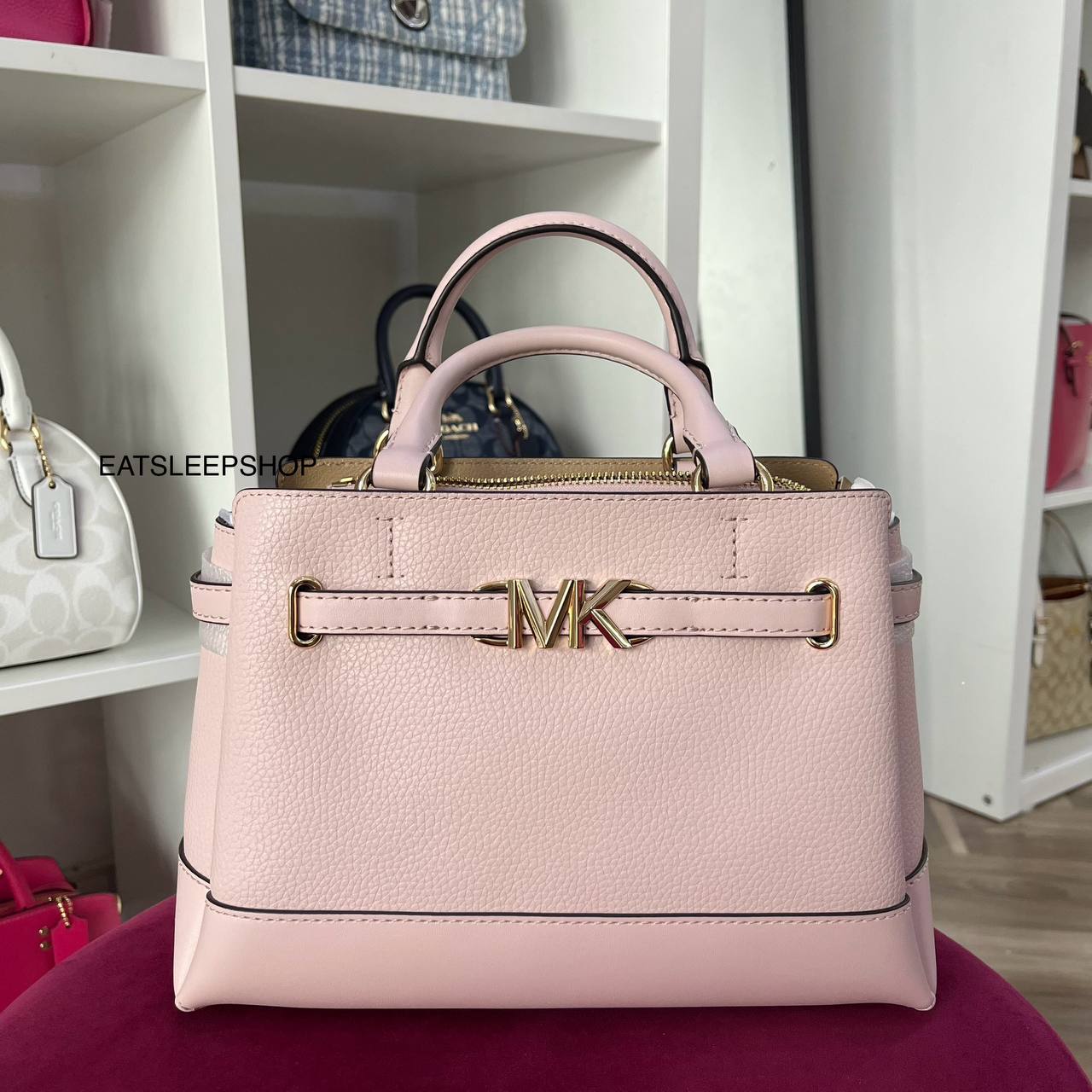 MICHAEL KORS Leather Purse Handbag Satchel Small, Cynthia Color-Tulip pink  EXC+ | eBay