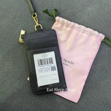 Load image into Gallery viewer, KATE SPADE MADISON CARD CASE LANYARD IN BLACK
