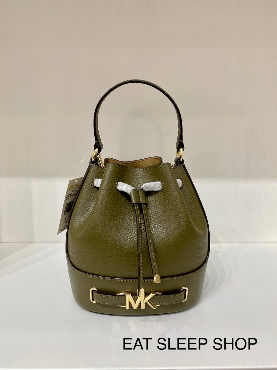 Michael Kors Reed Medium Belt Bucket Crossbody Handbag Brown MK Signature