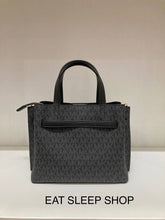 Load image into Gallery viewer, MICHAEL KORS EMILIA SMALL SATCHEL SIGNATURE IN BLACK
