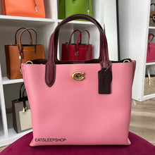 Load image into Gallery viewer, COACH WILLOW TOTE 24 IN COLORBLOCK BRASS/BUBBLEGUM MULTI (C8561)
