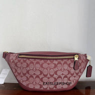 COACH WARREN BELT BAG IN SIGNATURE CHAMBRAY WINE CG994