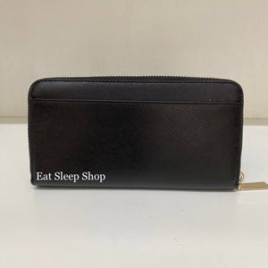 KATE SPADE STACI LARGE CONTINENTAL ZIP AROUND WALLET CLUTCH IN BLACK