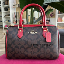 Load image into Gallery viewer, COACH ROWAN SATCHEL IN SIGNATURE CANVAS GOLD/BROWN RED (CH280)
