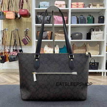 Load image into Gallery viewer, COACH GALLERY TOTE SIGNATURE CANVAS IN BROWN BLACK (COACH CH504)
