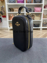 Load image into Gallery viewer, COACH EVA REFINED PEBBLE LEATHER PHONE CROSSBODY CB854 IN BLACK
