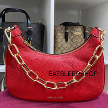 Load image into Gallery viewer, MICHAEL KORS LARGE CORA IN LEATHER BRIGHT RED
