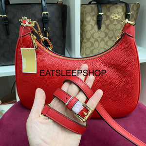 MICHAEL KORS LARGE CORA IN LEATHER BRIGHT RED