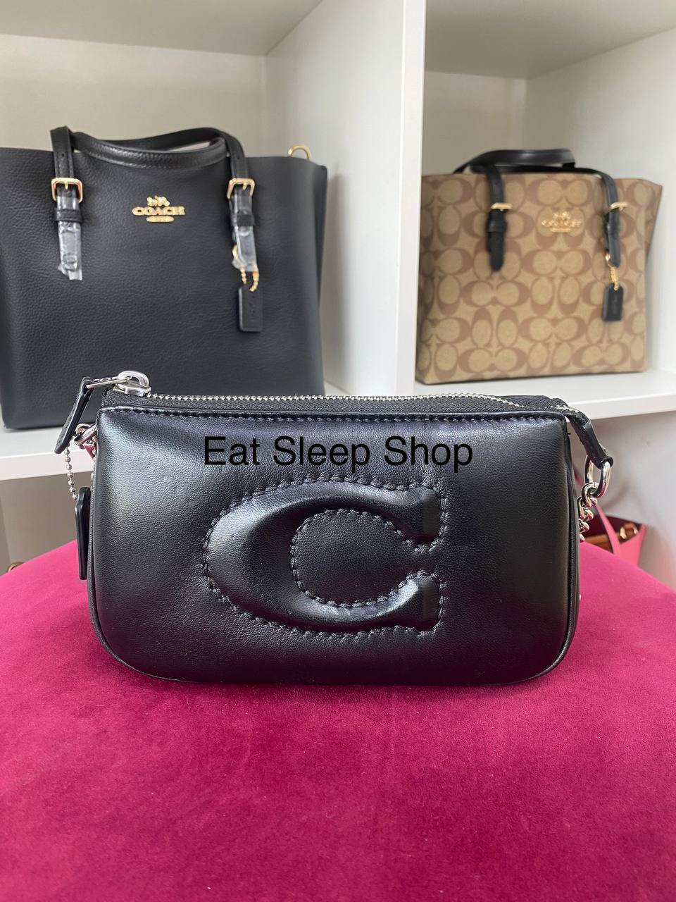 COACH NOLITA 19 WITH SIGNATURE QUILTING IN BLACK CJ527 (MINOR DENTS AND SCRATCHES)