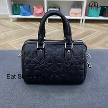 Load image into Gallery viewer, COACH MINI ROWAN CROSSBODY WITH SIGNATURE EMBOSSED CN754 IN BLACK
