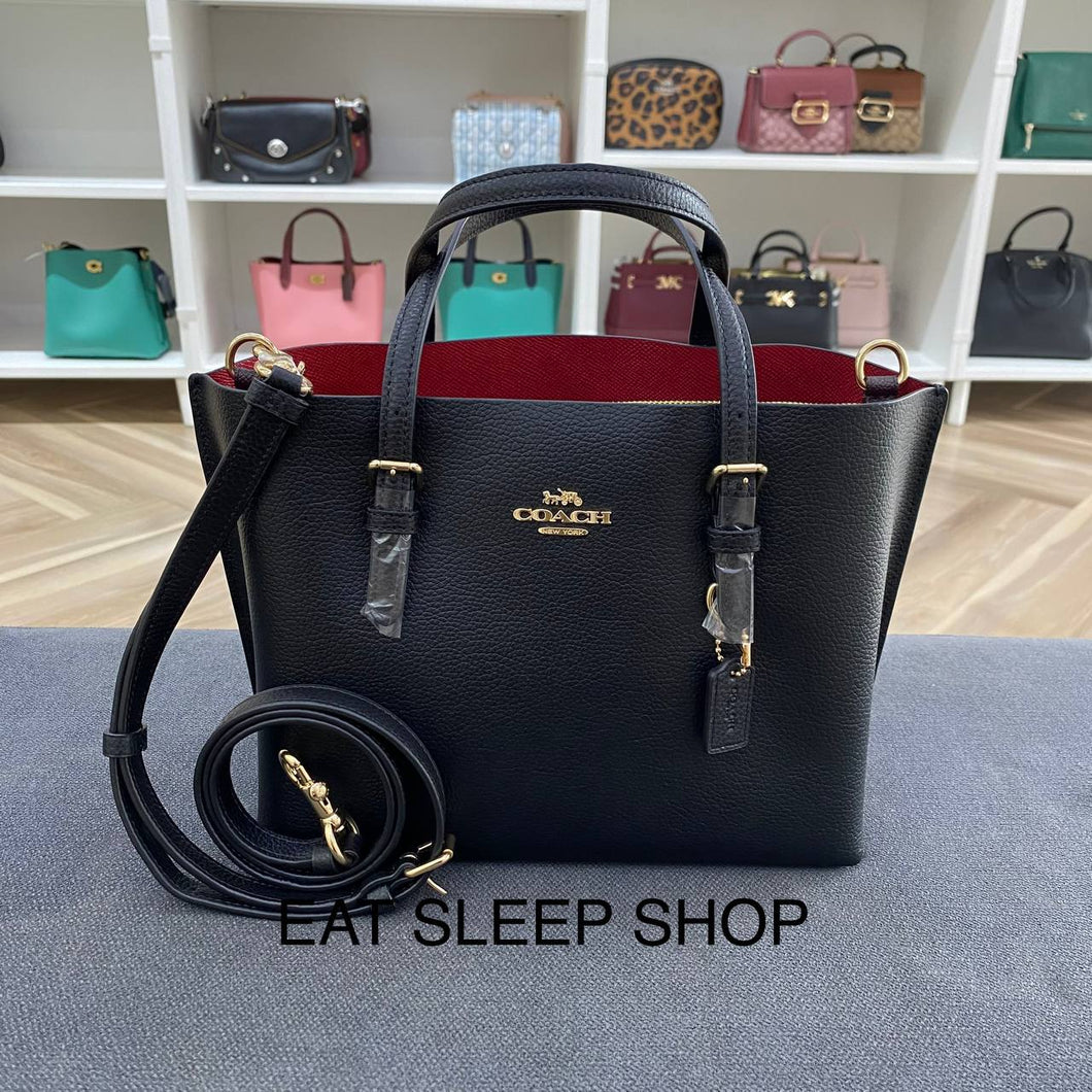 COACH MOLLIE TOTE 25 LEATHER IN BLACK C4084