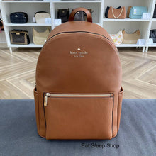 Load image into Gallery viewer, KATE SPADE LEILA LARGE DOME BACKPACK IN WARM GINGERBREAD
