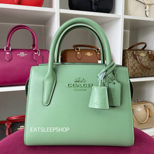 COACH ANDREA CARRYALL CP081 SILVER/SOFT GREEN