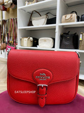 Load image into Gallery viewer, COACH AMELIA SADDLE BAG CP107 SILVER/BRIGHT POPPY
