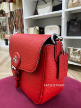 Load image into Gallery viewer, COACH AMELIA SADDLE BAG CP107 SILVER/BRIGHT POPPY
