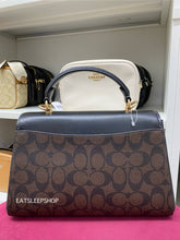 Load image into Gallery viewer, COACH ELIZA TOP HANDLE IN SIGNATURE CANVAS CP007 GOLD/BROWN BLACK
