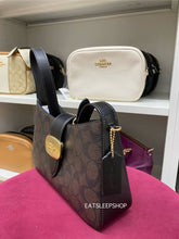 Load image into Gallery viewer, COACH ELIZA SHOULDER BAG IN SIGNATURE CANVAS CP005 GOLD/BROWN BLACK
