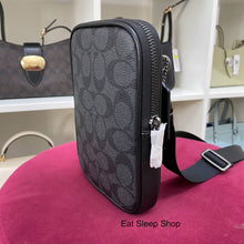 Load image into Gallery viewer, COACH ADEN CROSSBODY IN SIGNATURE CANVAS CO912 GUNMETAL/CHARCOAL/BLACK
