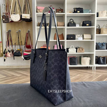 Load image into Gallery viewer, COACH MOLLIE TOTE SIGNATURE CANVAS 1665 IN SV//DENIM/MIDNIGHT NAVY
