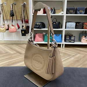 COACH TERI SHOULDER BAG WITH COACH HERITAGE IN TAUPE CM084