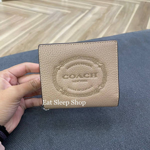 COACH SNAP WALLET WITH COACH HERITAGE CM216 IN TAUPE