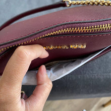 Load image into Gallery viewer, MICHAEL KORS MEDIUM DOME XCROSS CROSSBODY LEATHER IN OXBLOOD
