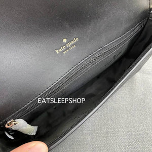 KATE SPADE LENA SMALL FLAP CROSSBODY in BLACK