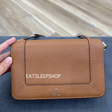 Load image into Gallery viewer, KATE SPADE LENA SMALL FLAP CROSSBODY in WARM GINGERBREAD
