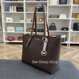 MICHAEL KORS CHARLOTTE LARGE 3in1 TOTE IN SIGNATURE BROWN