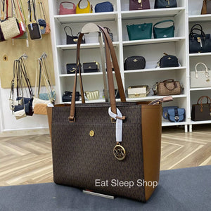 MICHAEL KORS MAISIE LARGE LOGO 3in1 TOTE BAG in SIGNATURE BROWN