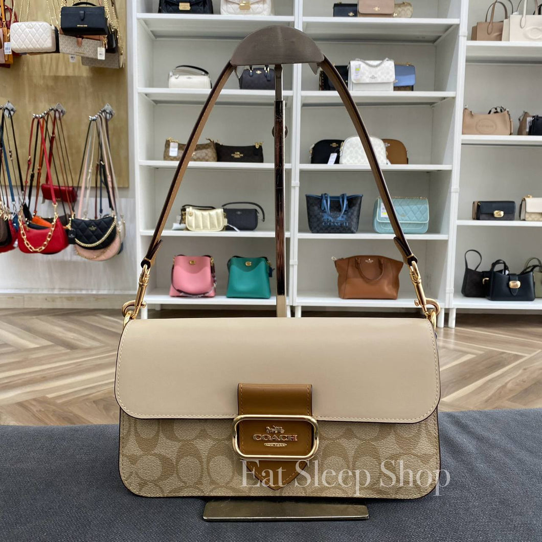 COACH MORGAN SHOULDER BAG CR332 LIGHT KHAKI/ KHAKI MULTI