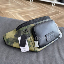 Load image into Gallery viewer, COACH TRACK BELT BAG IN SIGNATURE CANVAS WITH CAMO PRINT CM184 GUNMETAL/GREEN MULTI
