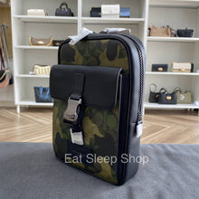 Load image into Gallery viewer, COACH TRACK PACK IN SIGNATURE CANVAS WITH CAMO PRINT CL944 IN GUNMETAL/GREEN MULTI
