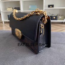 Load image into Gallery viewer, ELIZA FLAP CROSSBODY CHAIN IN SIGNATURE CANVAS BROWN BLACK (COACH CP009)
