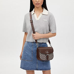 COACH AMELIA SADDLE BAG IN OAK/MAPLE CU998