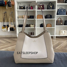 Load image into Gallery viewer, KATE SPADE LENA TRIPLE COMPARTMENT LARGE SHOULDER IN LIGHT SAND
