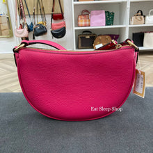 Load image into Gallery viewer, MICHAEL KORS DOVER SMALL HALF MOON CROSSBODY LEATHER IN ELECTRIC PINK
