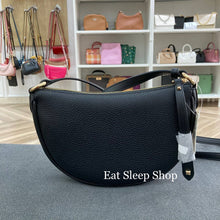 Load image into Gallery viewer, MICHAEL KORS DOVER SMALL HALF MOON CROSSBODY LEATHER IN BLACK
