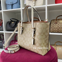 Load image into Gallery viewer, COACH MOLLIE TOTE 25 IN SIGNATURE CANVAS LIGHT KHAKI CHALK C4250

