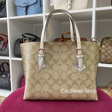 Load image into Gallery viewer, COACH MOLLIE TOTE 25 IN SIGNATURE CANVAS LIGHT KHAKI CHALK C4250
