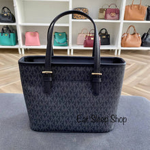 Load image into Gallery viewer, MICHAEL KORS JET SET TRAVEL XS CARRYALL CONVERTIBLE TOP ZIP TOTE IN SIGNATURE BLACK
