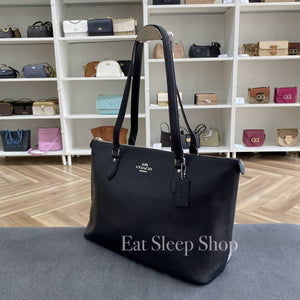 COACH GALLERY TOTE CROSSGRAIN LEATHER CH285 IN SV/BLACK (SILVER HARDWARE)