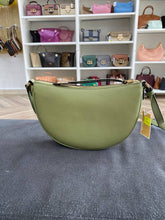 Load image into Gallery viewer, MICHAEL KORS DOVER SMALL HALF MOON CROSSBODY LEATHER IN LIGHT SAGE
