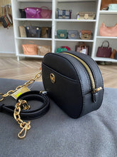 Load image into Gallery viewer, MICHAEL KORS JET SET GLAM SMALL FRONT POCKET OVAL CROSSBODY IN BLACK
