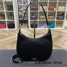 Load image into Gallery viewer, KATE SPADE JANIE PEBBELED LEATHER SHOULDER BAG IN BLACK
