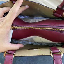 Load image into Gallery viewer, MICHAEL KORS REED CENTER ZIP SMALL SATCHEL IN DARK CHERRY
