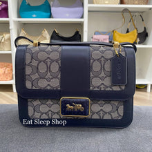 Load image into Gallery viewer, COACH ALIE SHOULDER SIGNATURE JACQUARD WITH SNAKESKIN DETAIL C3762
