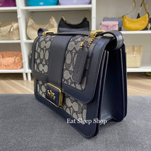 Load image into Gallery viewer, COACH ALIE SHOULDER SIGNATURE JACQUARD WITH SNAKESKIN DETAIL C3762
