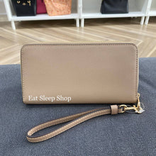 Load image into Gallery viewer, COACH CROSSGRAIN LONG ZIP AROUND WALLET C3441 IN IM/TAUPE
