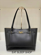 Load image into Gallery viewer, MICHAEL KORS REED LARGE BELTED TOTE IN LEATHER BLACK
